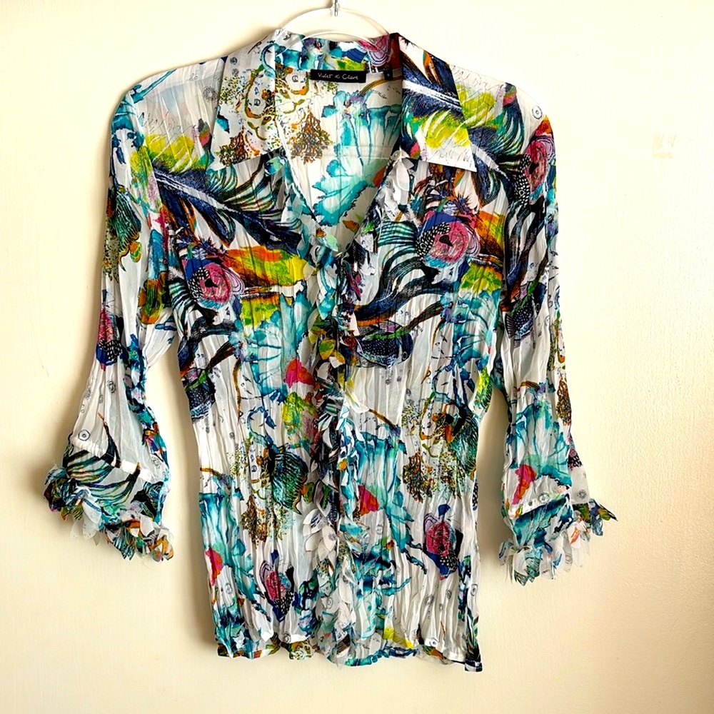 Violet & Claire - Fringe Ruffle Fish Design Top